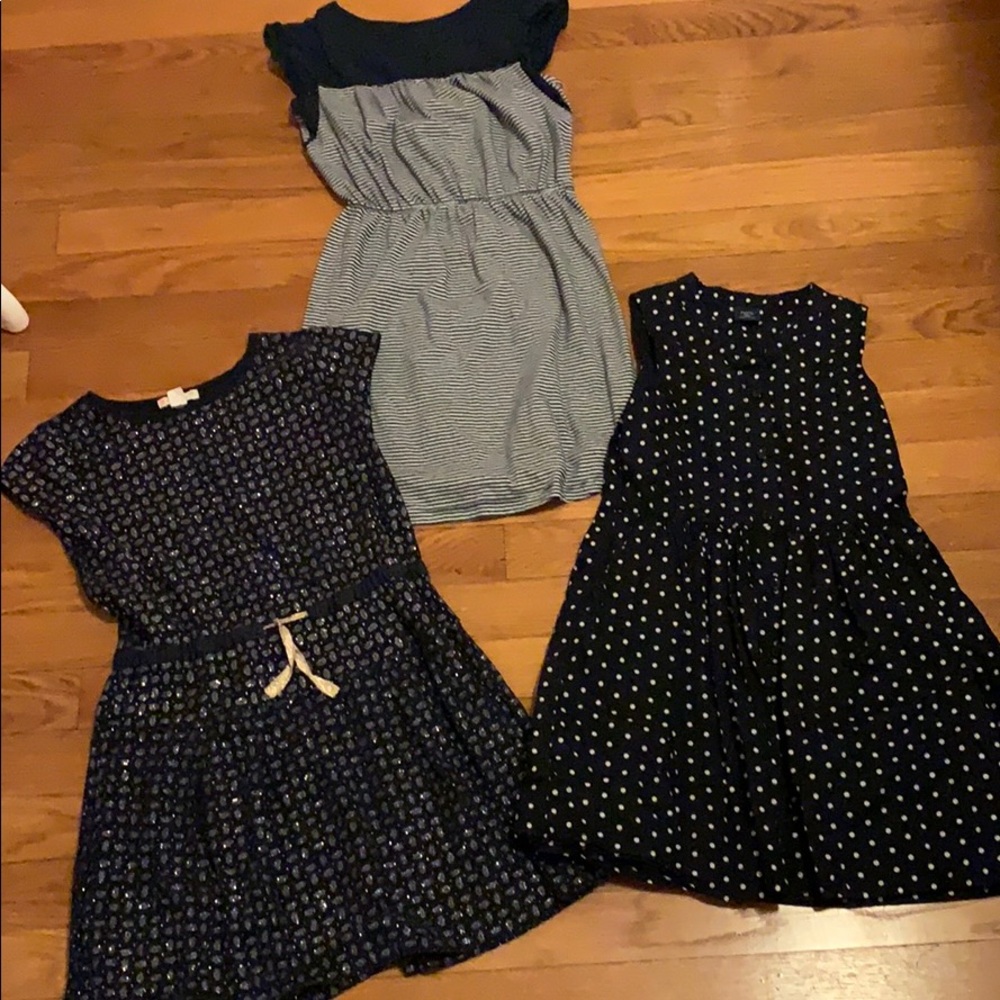 Lot of 3 navy dresses size 6/7 Gap & Crew Cuts